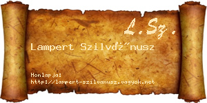 Lampert Szilvánusz névjegykártya